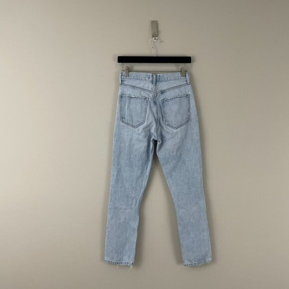 AGOLDE Riley High Rise Distressed Straight Leg Crop Jeans Size 24 - Picture 2 of 7